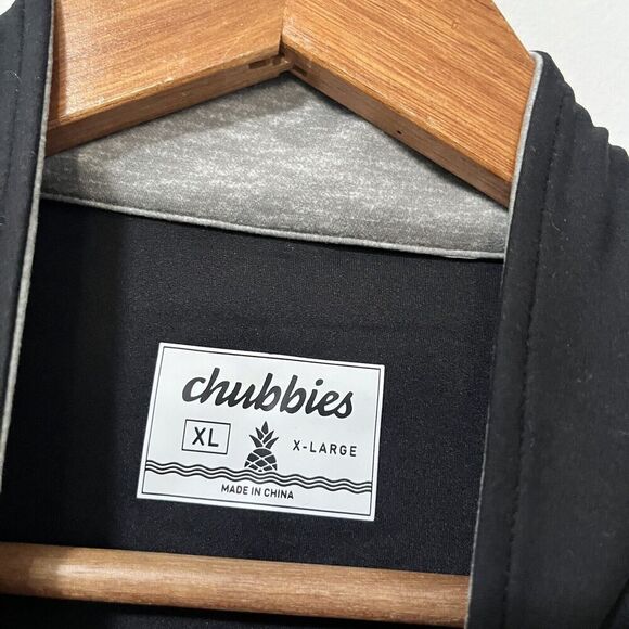 Chubbies Obsidian Momentum 1/4 Zip Pullover Shirt Size XL Black Athletic Men's - Picture 5 of 8